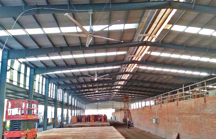 山東磚瓦生產廠工業大風扇促進生產效率